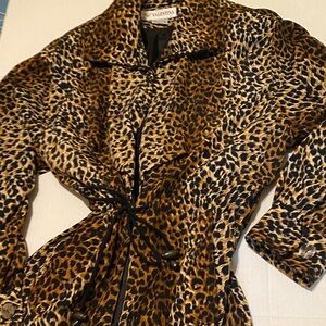 Vintage Valentina Women's Animal Print long jacket/ blazer